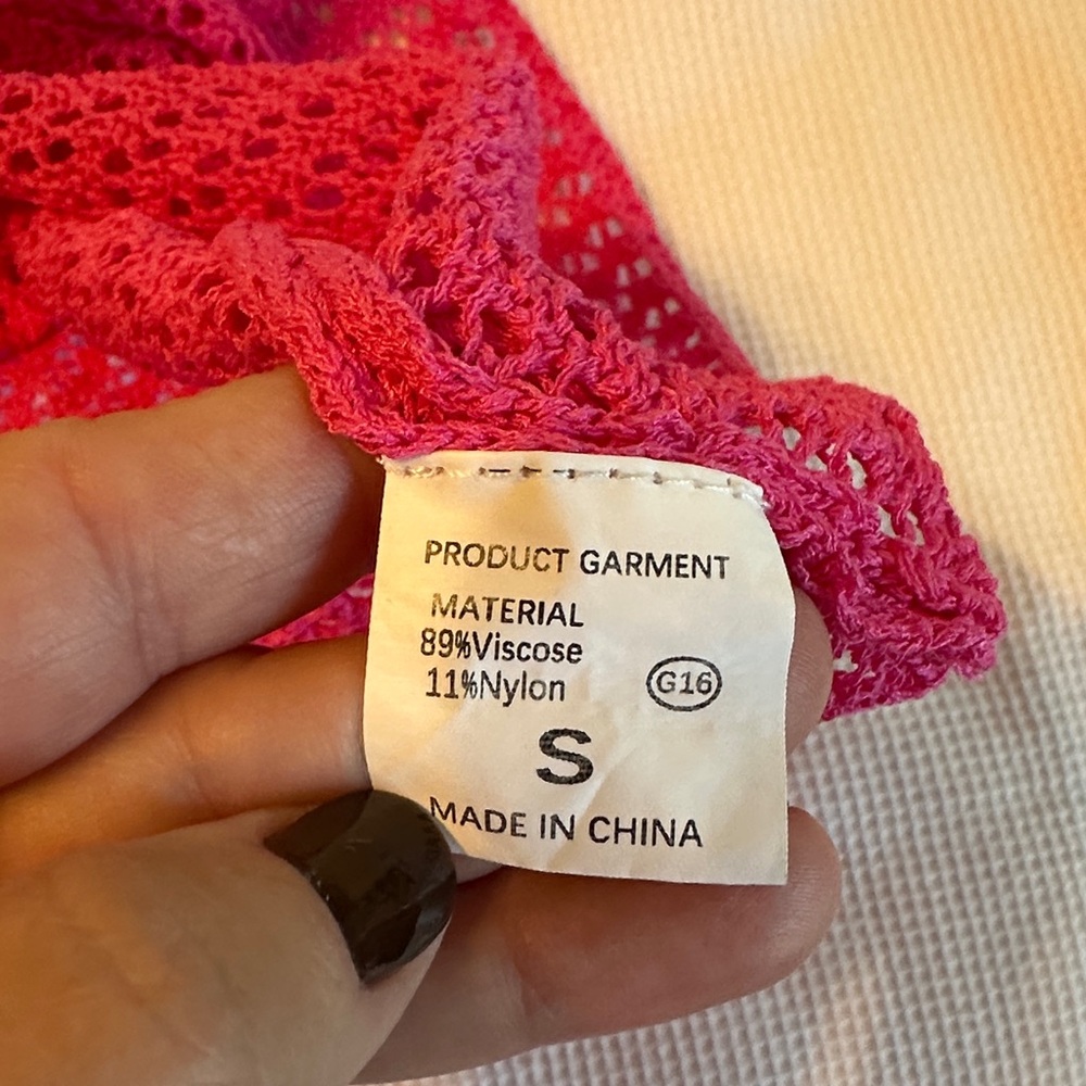 Cover up 2 pieces pink top and Skirt with Side Slip Size Small - Picture 11 of 12